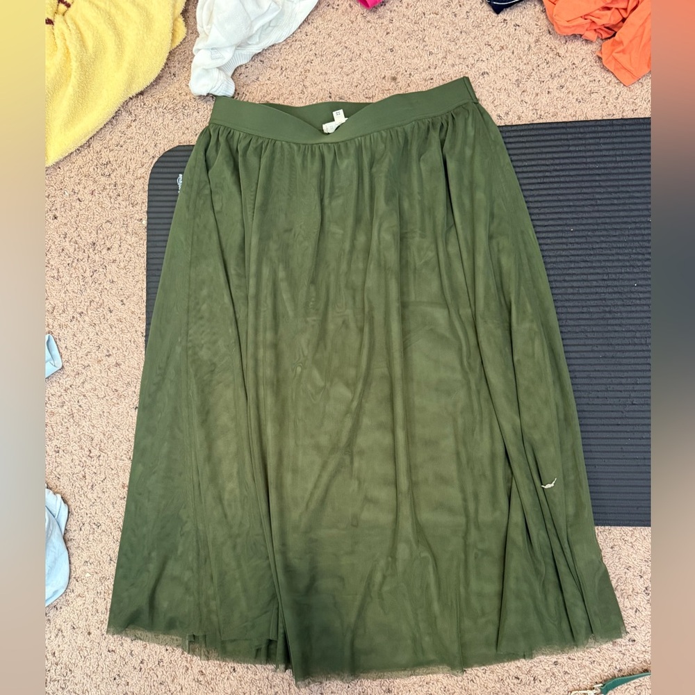 Boden Olive Green Midi Skirt